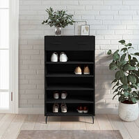 vidaXL Skohylla svart 60x35x105 cm konstruerat trä
