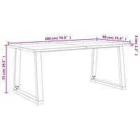 vidaXL Matbord med levande kant 180x90x75 cm massivt akaciaträ