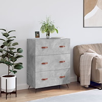vidaXL Byrå betonggrå 69,5x34x90 cm konstruerat trä