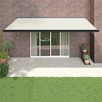 vidaXL Markis infällbar gräddvit 5x3 m tyg&aluminium