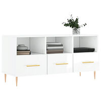 vidaXL Tv-bänk vit högglans 102x36x50 cm konstruerat trä