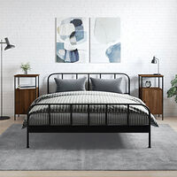 vidaXL Sängbord 2 st brun ek 41x31x80 cm konstruerat trä