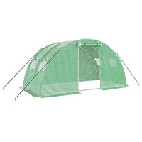 vidaXL Växthus med stålram grön 8 m² 4x2x2 m