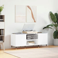 vidaXL Stereobänk vit 121x38x48 cm konstruerat trä