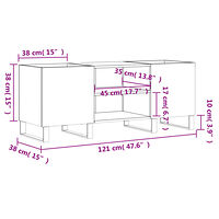 vidaXL Stereobänk svart 121x38x48 cm konstruerat trä