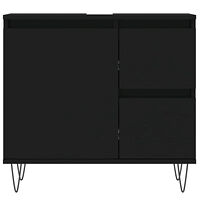 vidaXL Badrumsskåp svart 65x33x60 cm konstruerat trä
