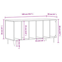vidaXL Stereobänk brun ek 100x38x48 cm konstruerat trä