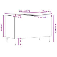 vidaXL Stereobänk svart 74,5x38x48 cm konstruerat trä