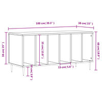 vidaXL Stereobänk brun ek 100x38x48 cm konstruerat trä
