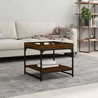 vidaXL Soffbord brun ek 49,5x49,5x45 cm konstruerat trä