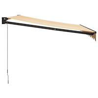 vidaXL Markis infällbar gul och vit 3x2,5 m tyg&aluminium
