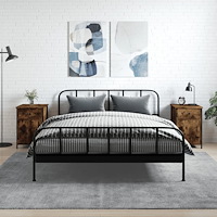 vidaXL Sängbord 2 st rökfärgad ek 40x42x60 cm konstruerat trä