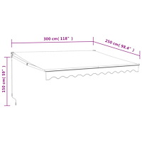 vidaXL Automatisk infällbar markis antracit 3x2,5 m
