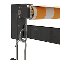 vidaXL Automatisk infällbar markis gul och vit 3,5x2,5 m