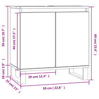 vidaXL Badrumsskåp vit högglans 58x33x60 cm konstruerat trä