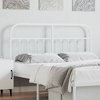 vidaXL Huvudgavel metall vit 135 cm