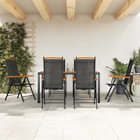 vidaXL Matgrupp för trädgården 7 delar brun aluminium