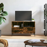 vidaXL Tv-bänk rökfärgad ek 80x36x50 cm konstruerat trä