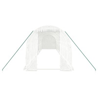 vidaXL Växthus med stålram vit 20 m² 10x2x2 m