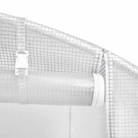 vidaXL Växthus med stålram vit 20 m² 10x2x2 m
