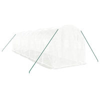 vidaXL Växthus med stålram vit 16 m² 8x2x2 m