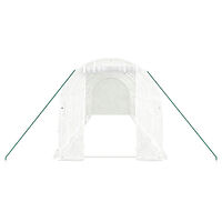 vidaXL Växthus med stålram vit 16 m² 8x2x2 m