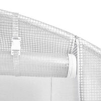 vidaXL Växthus med stålram vit 16 m² 8x2x2 m