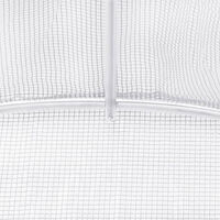 vidaXL Växthus med stålram vit 16 m² 8x2x2 m