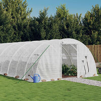 vidaXL Växthus med stålram vit 40 m² 10x4x2 m