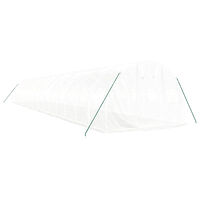 vidaXL Växthus med stålram vit 48 m² 16x3x2 m