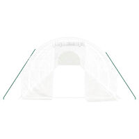 vidaXL Växthus med stålram vit 48 m² 16x3x2 m