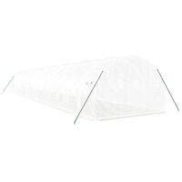 vidaXL Växthus med stålram vit 48 m² 16x3x2 m