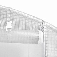 vidaXL Växthus med stålram vit 48 m² 16x3x2 m