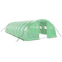 vidaXL Växthus med stålram grön 40 m² 10x4x2 m