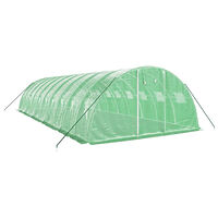 vidaXL Växthus med stålram grön 40 m² 10x4x2 m