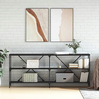 vidaXL Konsolbord svart 180x30x75 cm konstruerat trä och järn