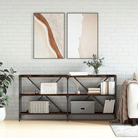 vidaXL Konsolbord rökfärgad ek 160x30x75 cm konstruerat trä och järn
