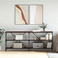 vidaXL Konsolbord brun ek 180x30x75 cm konstruerat trä och järn