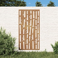 vidaXL Väggdekoration 105x55 cm rosttrögt stål bambudesign