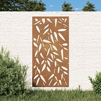 vidaXL Väggdekoration 105x55 cm rosttrögt stål bladdesign