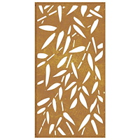 vidaXL Väggdekoration 105x55 cm rosttrögt stål bladdesign