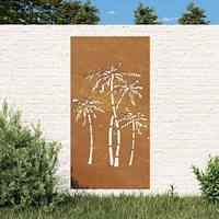 vidaXL Väggdekoration 105x55 cm rosttrögt stål palmdesign