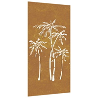 vidaXL Väggdekoration 105x55 cm rosttrögt stål palmdesign