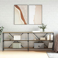 vidaXL Konsolbord sonoma-ek 200x30x75 cm konstruerat trä och järn
