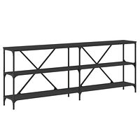 vidaXL Konsolbord svart 200x30x75 cm konstruerat trä och järn
