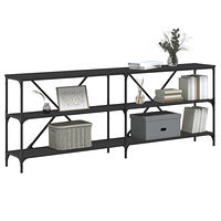 vidaXL Konsolbord svart 200x30x75 cm konstruerat trä och järn