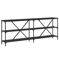 vidaXL Konsolbord svart 200x30x75 cm konstruerat trä och järn
