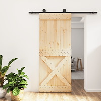 vidaXL Skjutdörr med beslag 85x210 cm massiv furu
