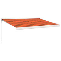 vidaXL Markis infällbar orange och brun 3x2,5 m tyg&aluminium