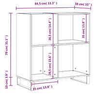 vidaXL Stereobänk sonoma-ek 84,5x38x89 cm konstruerat trä